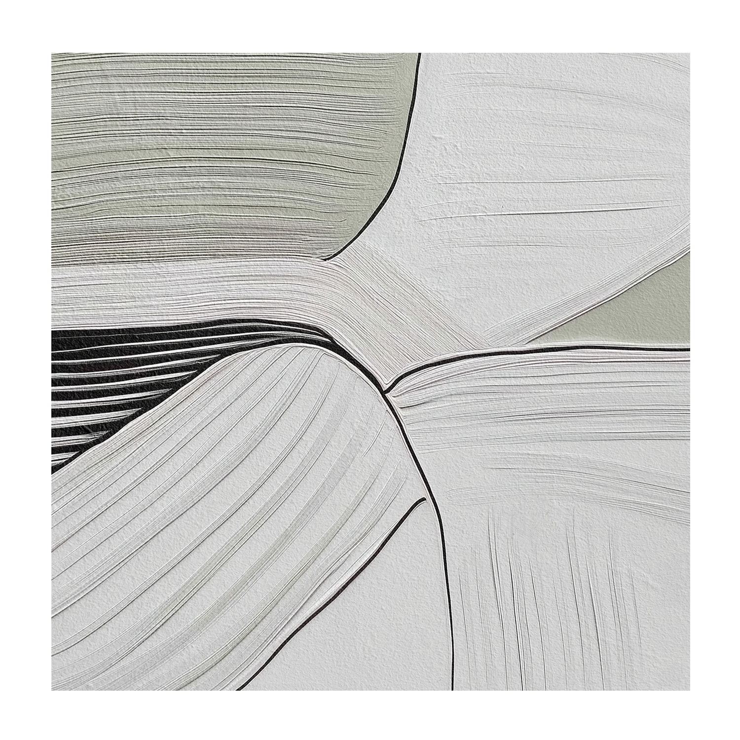 wall-art-print-canvas-poster-framed-Minimal Lines Grey Green, Style A , By Alma-1