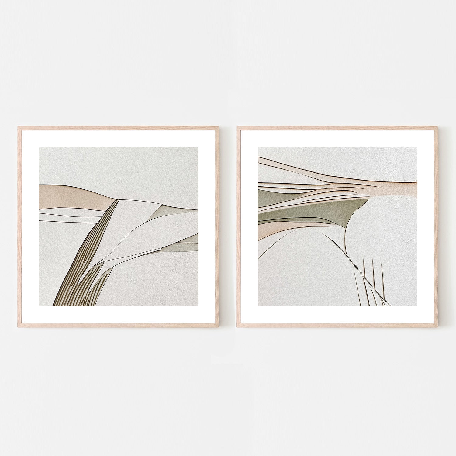 wall-art-print-canvas-poster-framed-Minimal Lines, Style A & B, Set Of 2 , By Alma-6