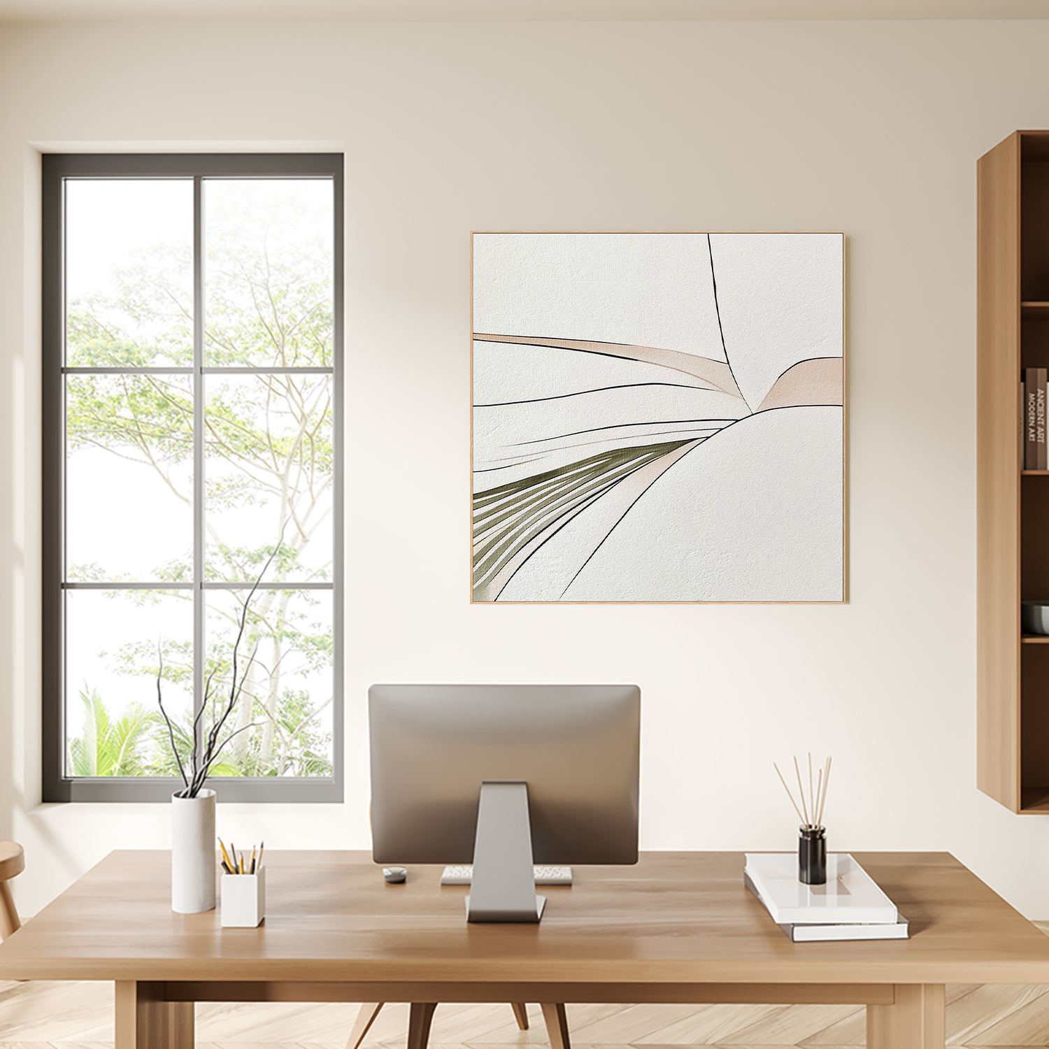 wall-art-print-canvas-poster-framed-Minimal Lines, Style B , By Alma-7