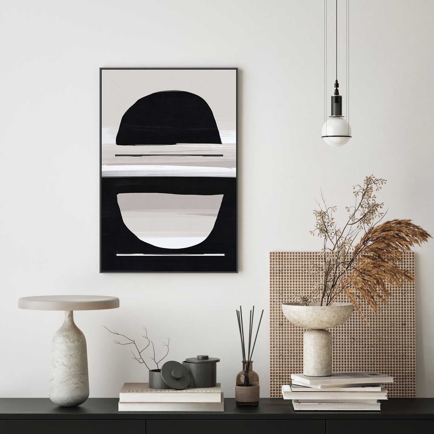 wall-art-print-canvas-poster-framed-Minimal Neutral, Style A , By Nina Blue-7