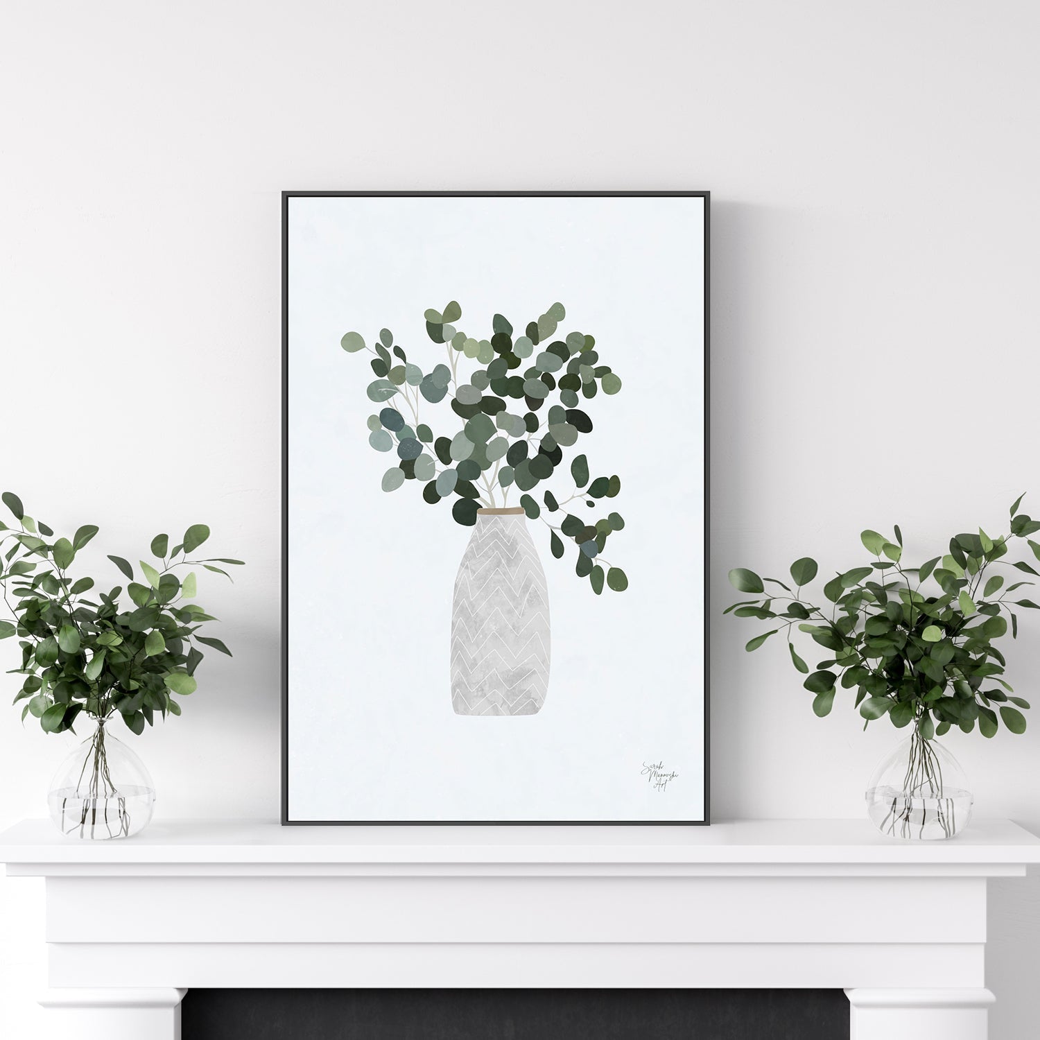 wall-art-print-canvas-poster-framed-Minimal Pot Plant , By Sarah Manovski-GIOIA-WALL-ART