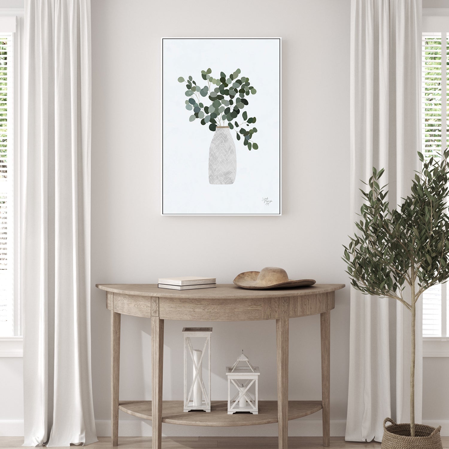 wall-art-print-canvas-poster-framed-Minimal Pot Plant , By Sarah Manovski-GIOIA-WALL-ART