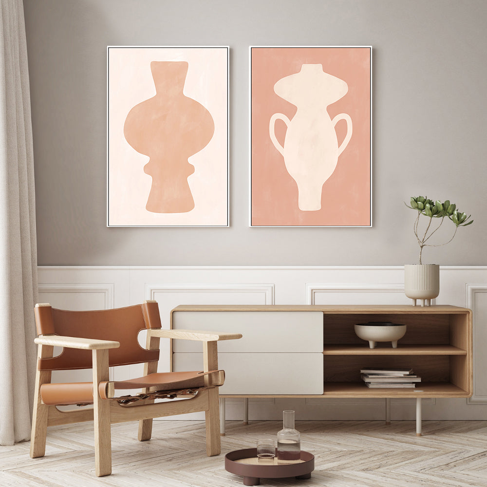 wall-art-print-canvas-poster-framed-Minimal Pottery, Set Of 2 , By Elena Ristova-GIOIA-WALL-ART