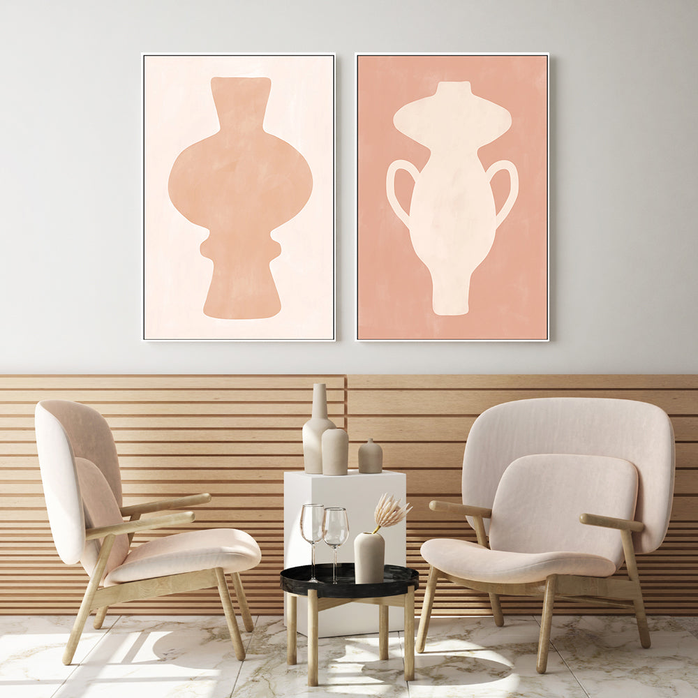 wall-art-print-canvas-poster-framed-Minimal Pottery, Set Of 2 , By Elena Ristova-GIOIA-WALL-ART
