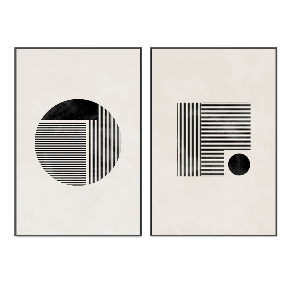 wall-art-print-canvas-poster-framed-Minimalist Geometry, Set Of 2-by-Plus X Studio-Gioia Wall Art