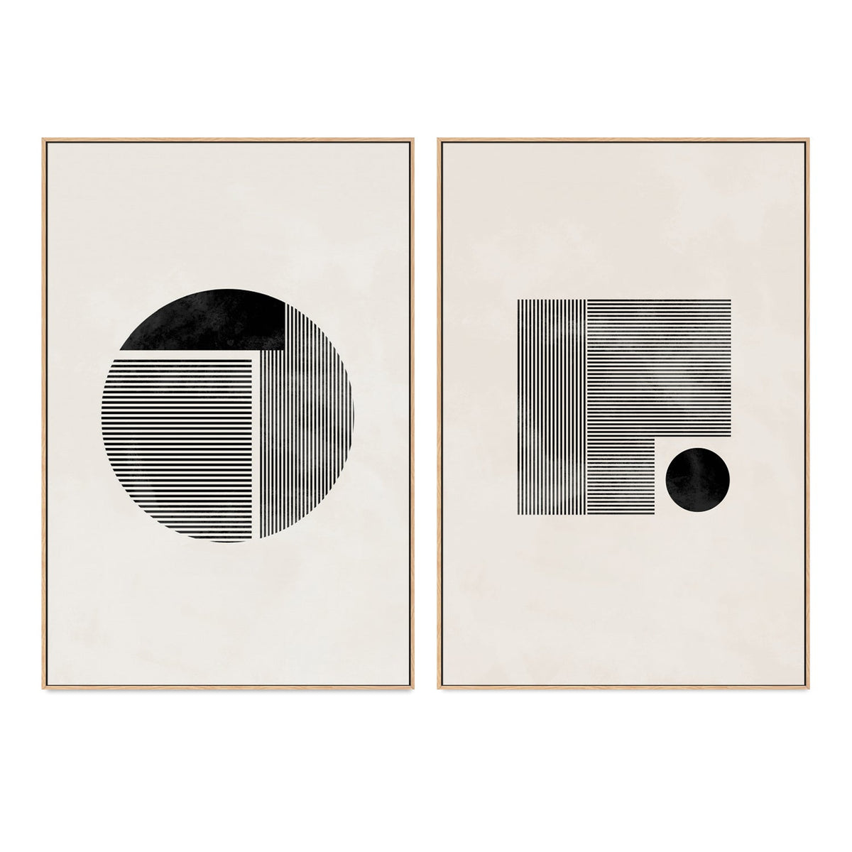 wall-art-print-canvas-poster-framed-Minimalist Geometry, Set Of 2-by-Plus X Studio-Gioia Wall Art