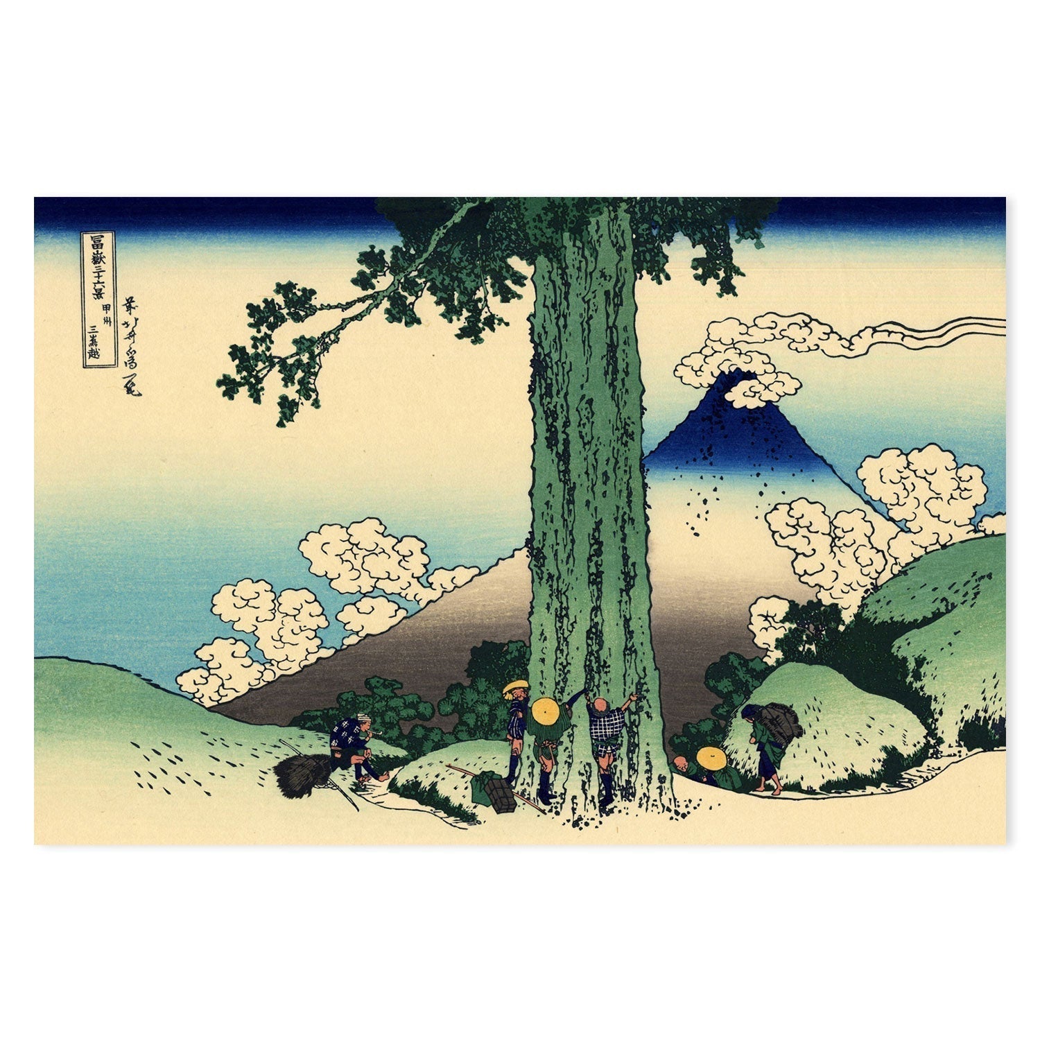 wall-art-print-canvas-poster-framed-Mishima pass in Kai province-by-Katsushika Hokusai-Gioia Wall Art