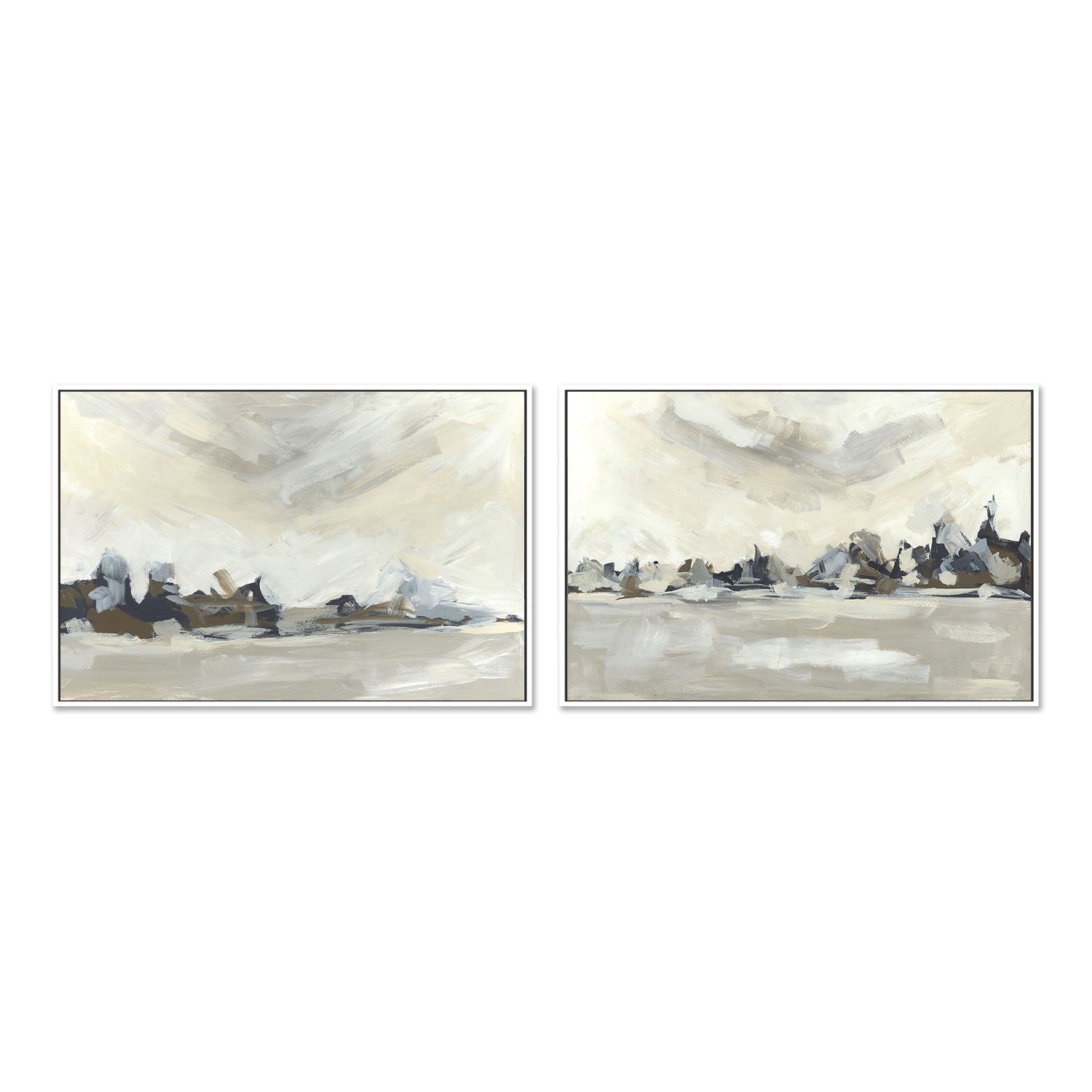 wall-art-print-canvas-poster-framed-Misty Morning, Style A & B, Set of 2-by-Emily Wood-Gioia Wall Art