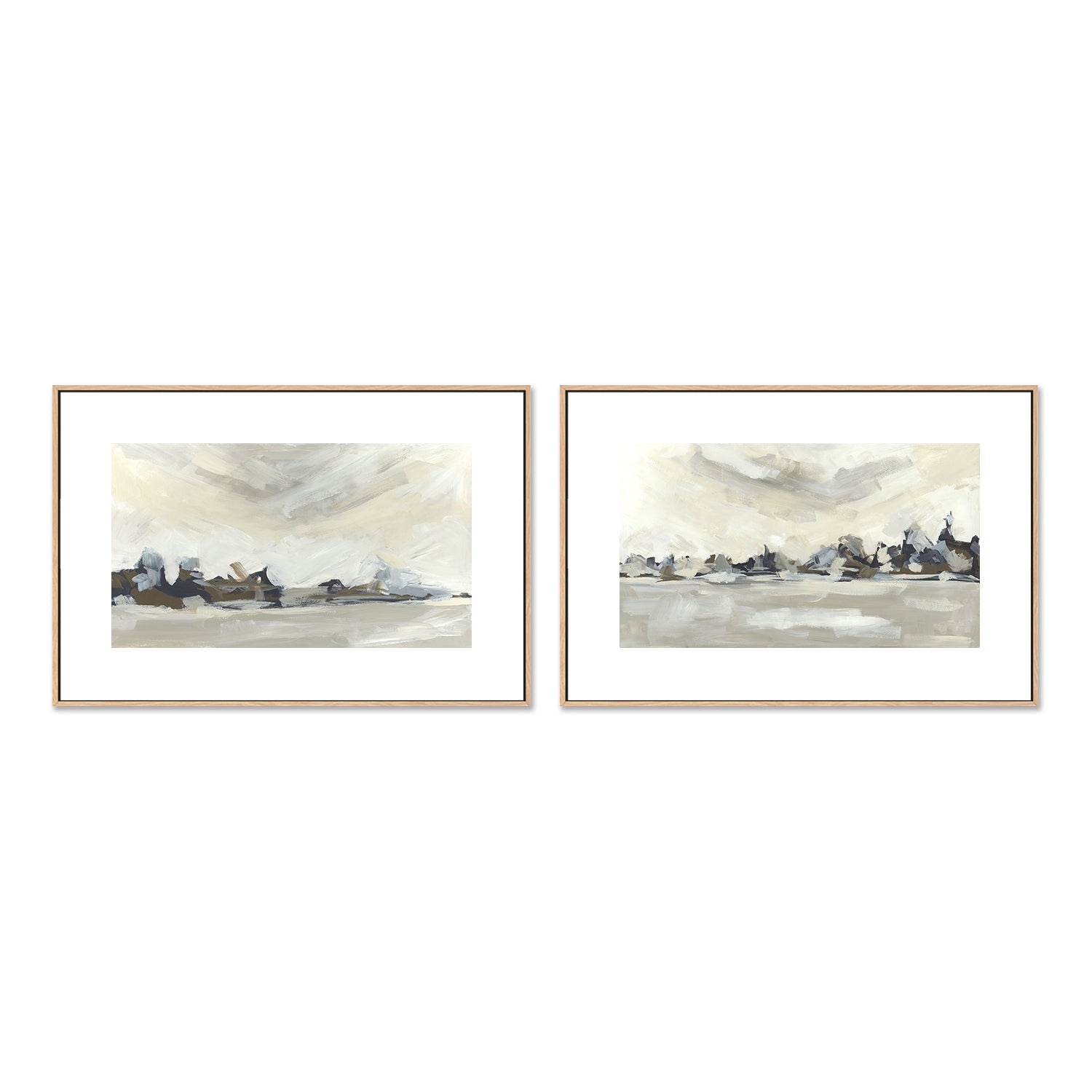 wall-art-print-canvas-poster-framed-Misty Morning, Style A & B, Set of 2-by-Emily Wood-Gioia Wall Art