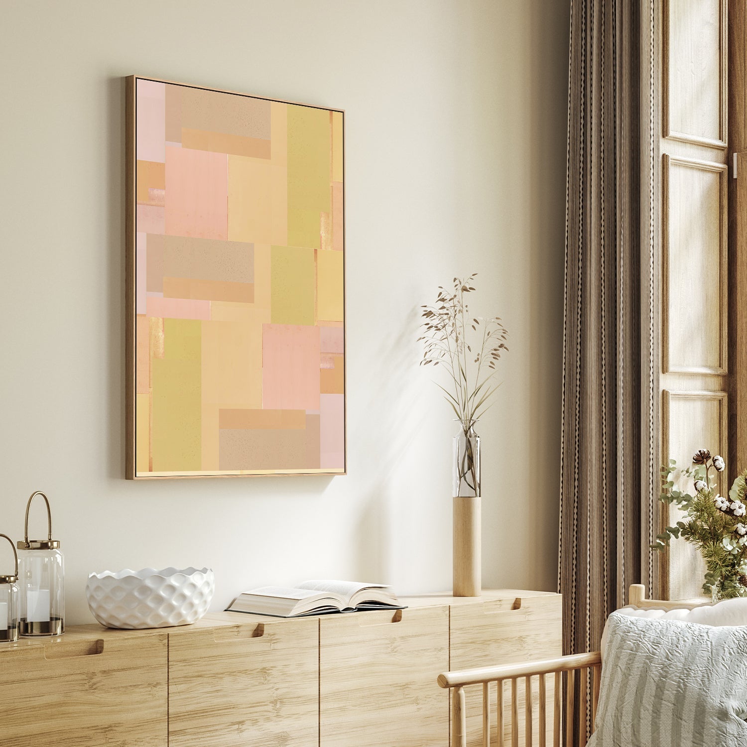 wall-art-print-canvas-poster-framed-Mocha Earthen Echoes, Style C-2