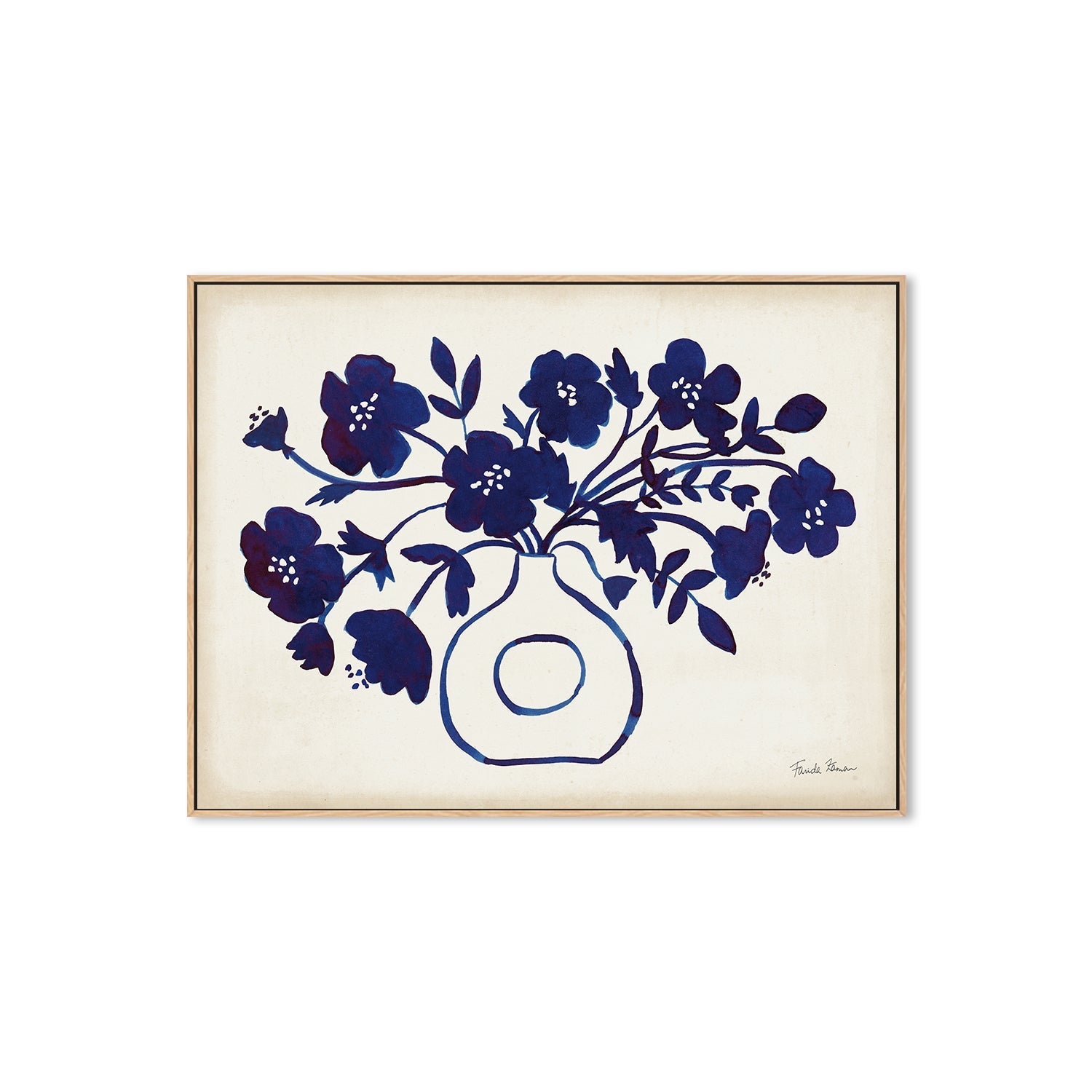 wall-art-print-canvas-poster-framed-Modern Blue II , By Farida Zaman-4