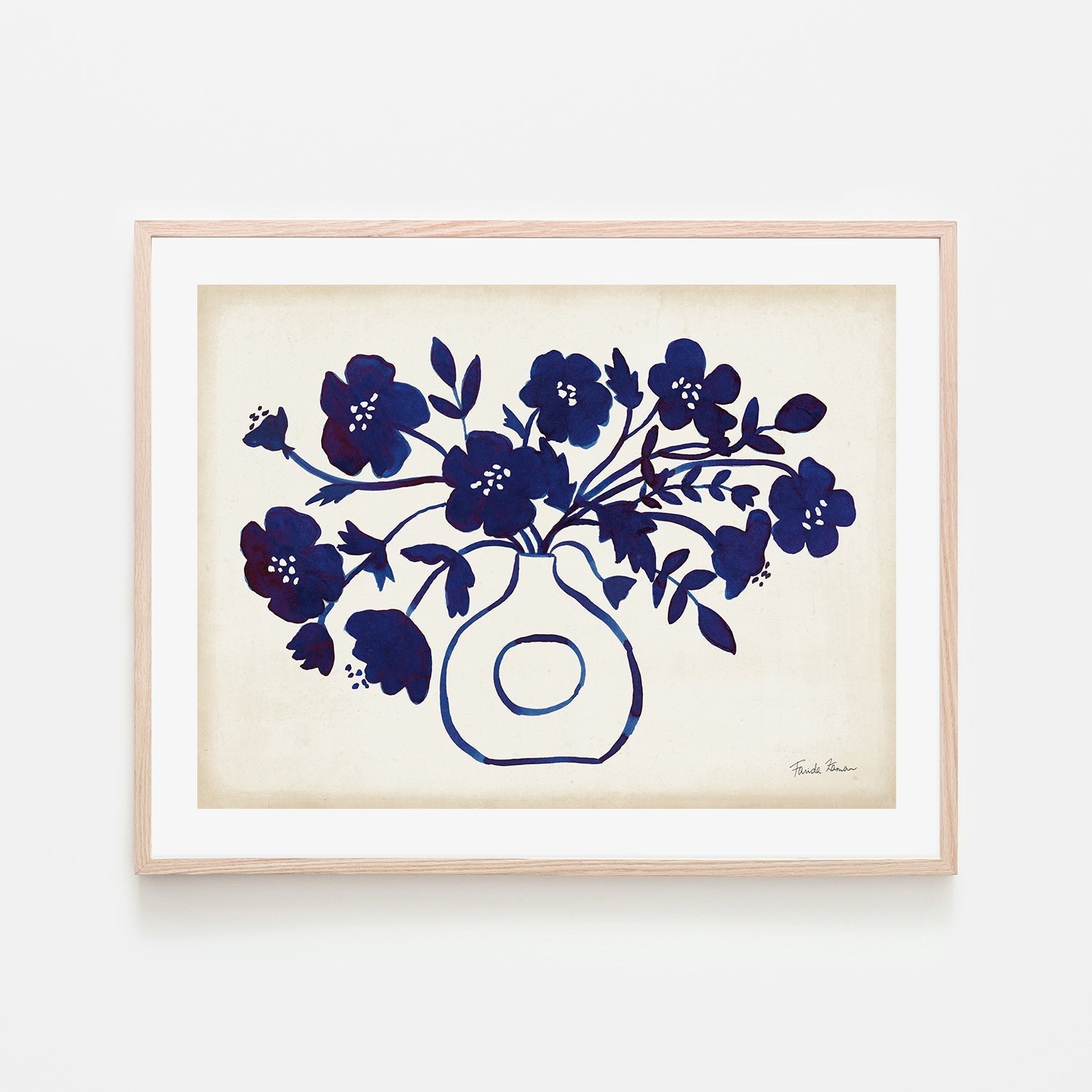 wall-art-print-canvas-poster-framed-Modern Blue II , By Farida Zaman-6