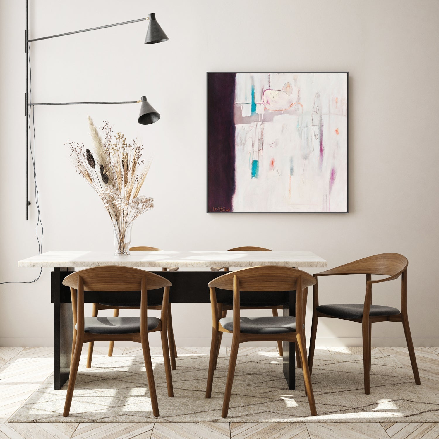 wall-art-print-canvas-poster-framed-Modern Burgundy , By Belinda Stone-GIOIA-WALL-ART