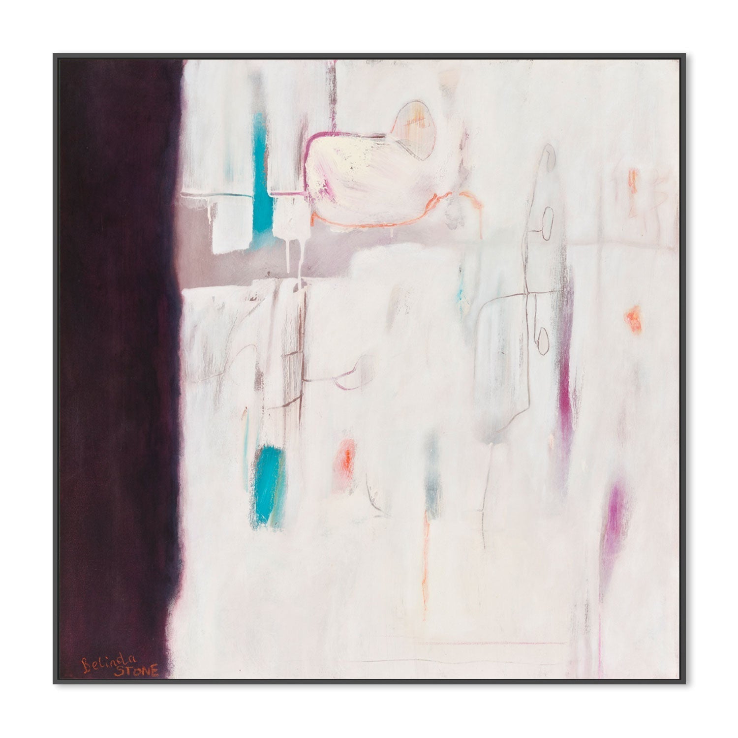 wall-art-print-canvas-poster-framed-Modern Burgundy , By Belinda Stone-GIOIA-WALL-ART