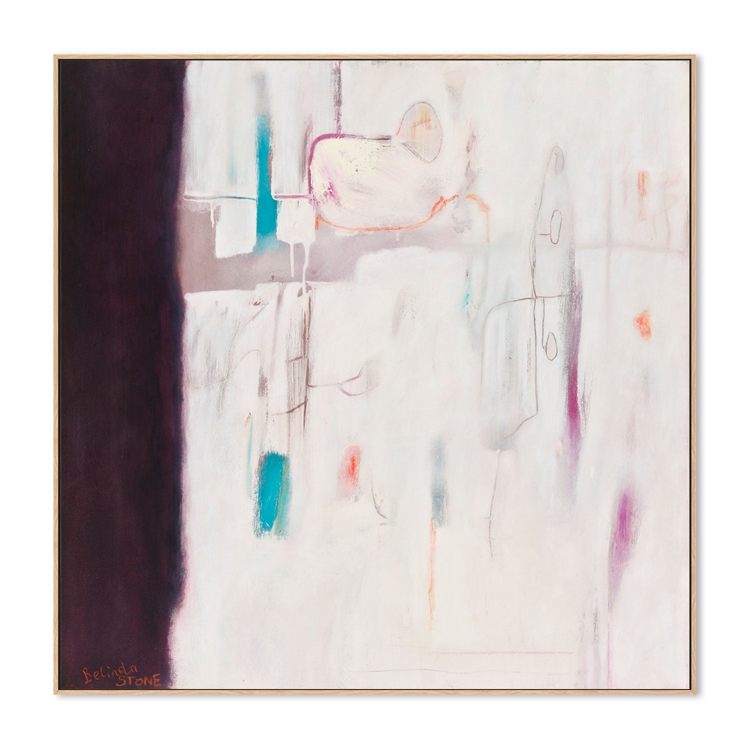 wall-art-print-canvas-poster-framed-Modern Burgundy , By Belinda Stone-GIOIA-WALL-ART