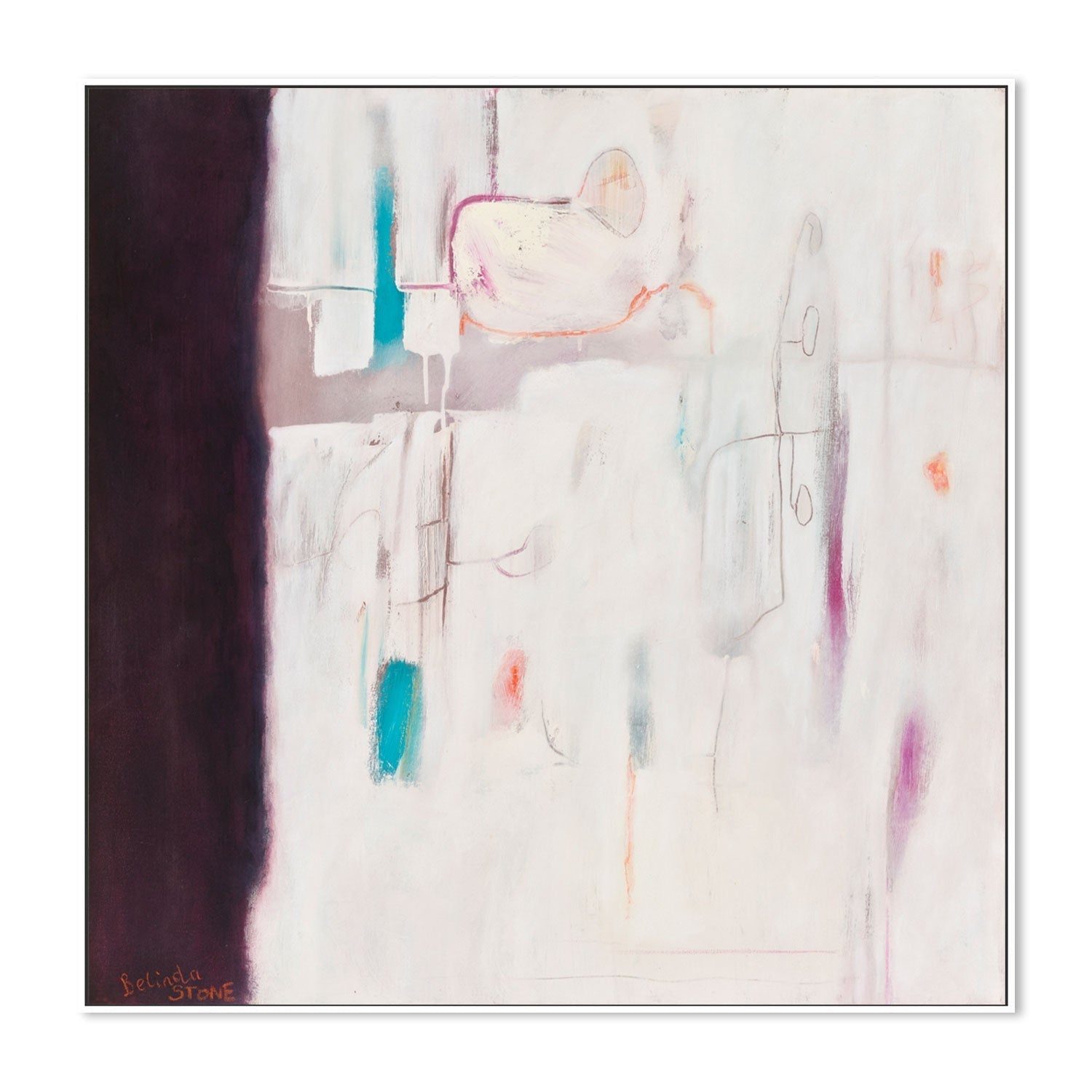 wall-art-print-canvas-poster-framed-Modern Burgundy , By Belinda Stone-GIOIA-WALL-ART