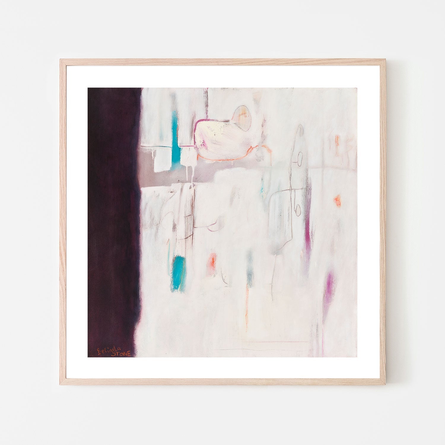 wall-art-print-canvas-poster-framed-Modern Burgundy , By Belinda Stone-GIOIA-WALL-ART