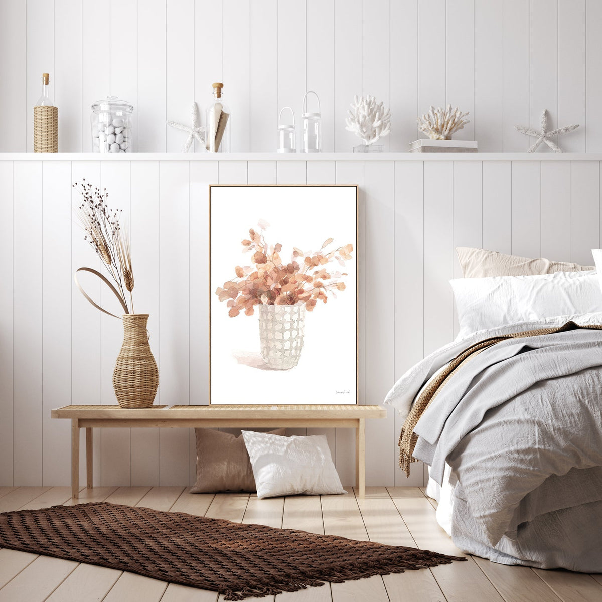 wall-art-print-canvas-poster-framed-Modern Flora, Terracotta, Style B-by-Danhui Nai-Gioia Wall Art