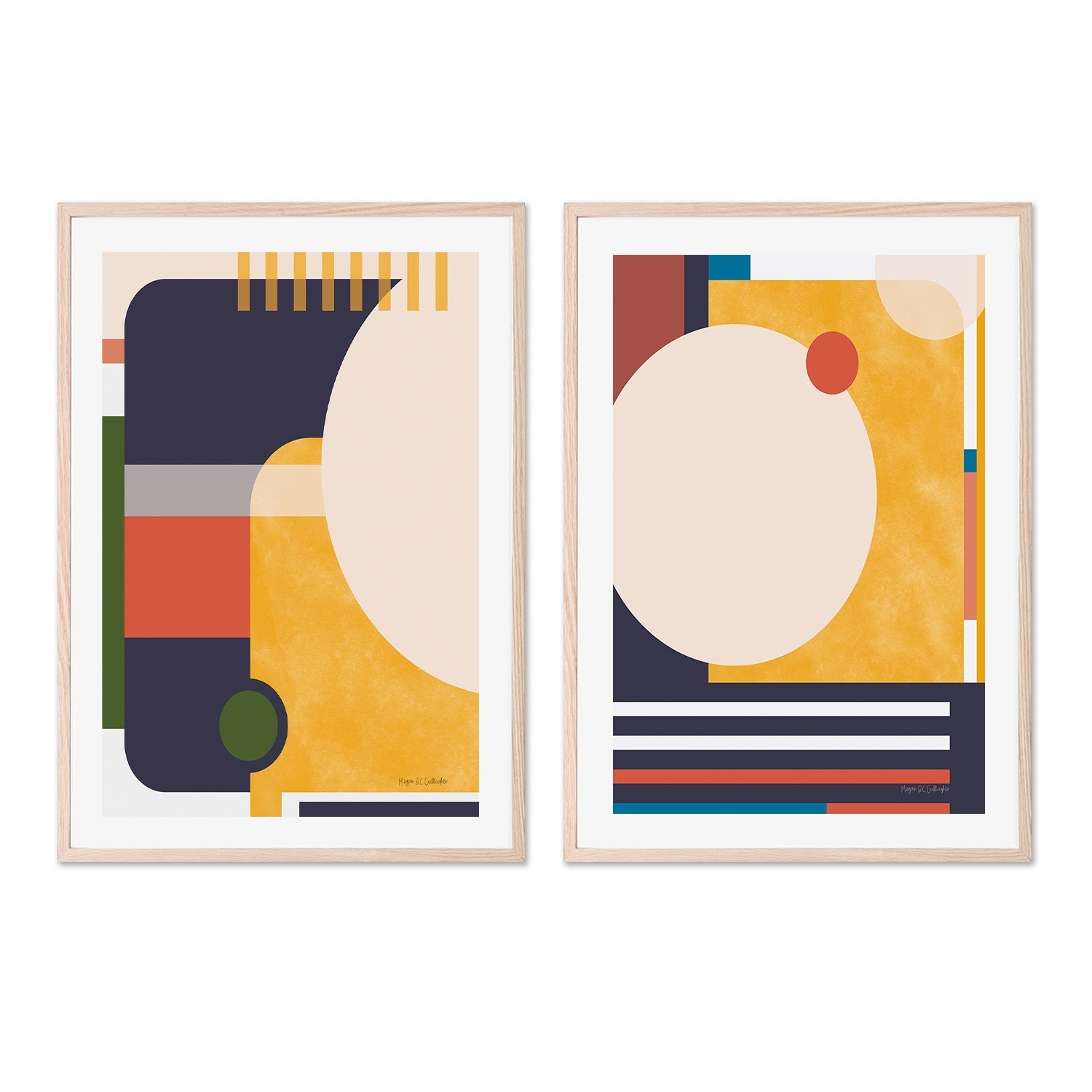 wall-art-print-canvas-poster-framed-Modern Glam, Style A & B, Set Of 2 , By Pamela Munger-GIOIA-WALL-ART