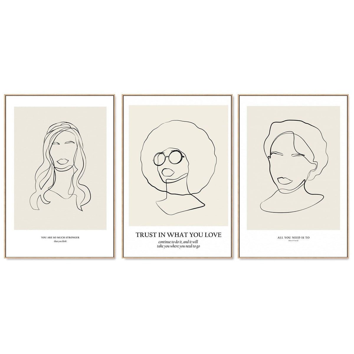 wall-art-print-canvas-poster-framed-Modern Line Art, by Anastasiya, Set Of 3-by-Plus X Studio-Gioia Wall Art
