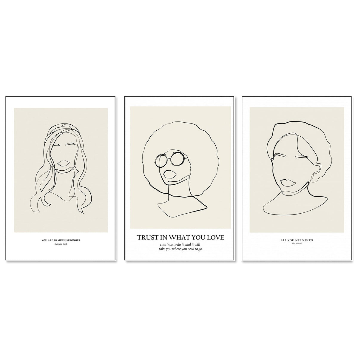 wall-art-print-canvas-poster-framed-Modern Line Art, by Anastasiya, Set Of 3-by-Plus X Studio-Gioia Wall Art
