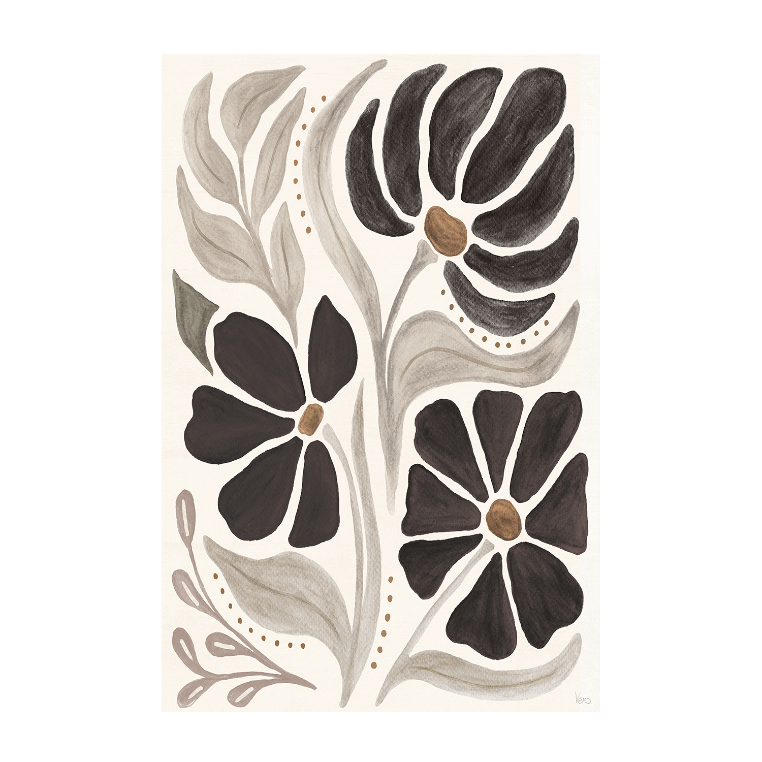 wall-art-print-canvas-poster-framed-Modern Petals, Style A & B, Set Of 2 , By Veronique Charron-7