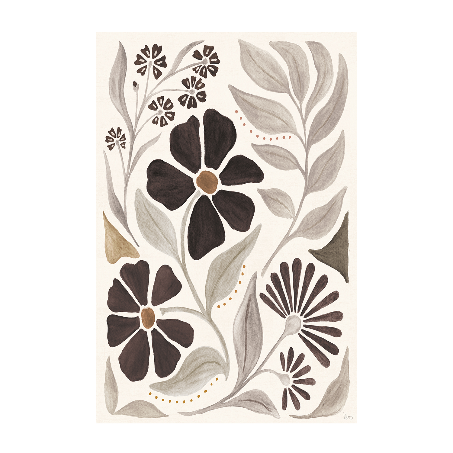 wall-art-print-canvas-poster-framed-Modern Petals, Style A & B, Set Of 2 , By Veronique Charron-8