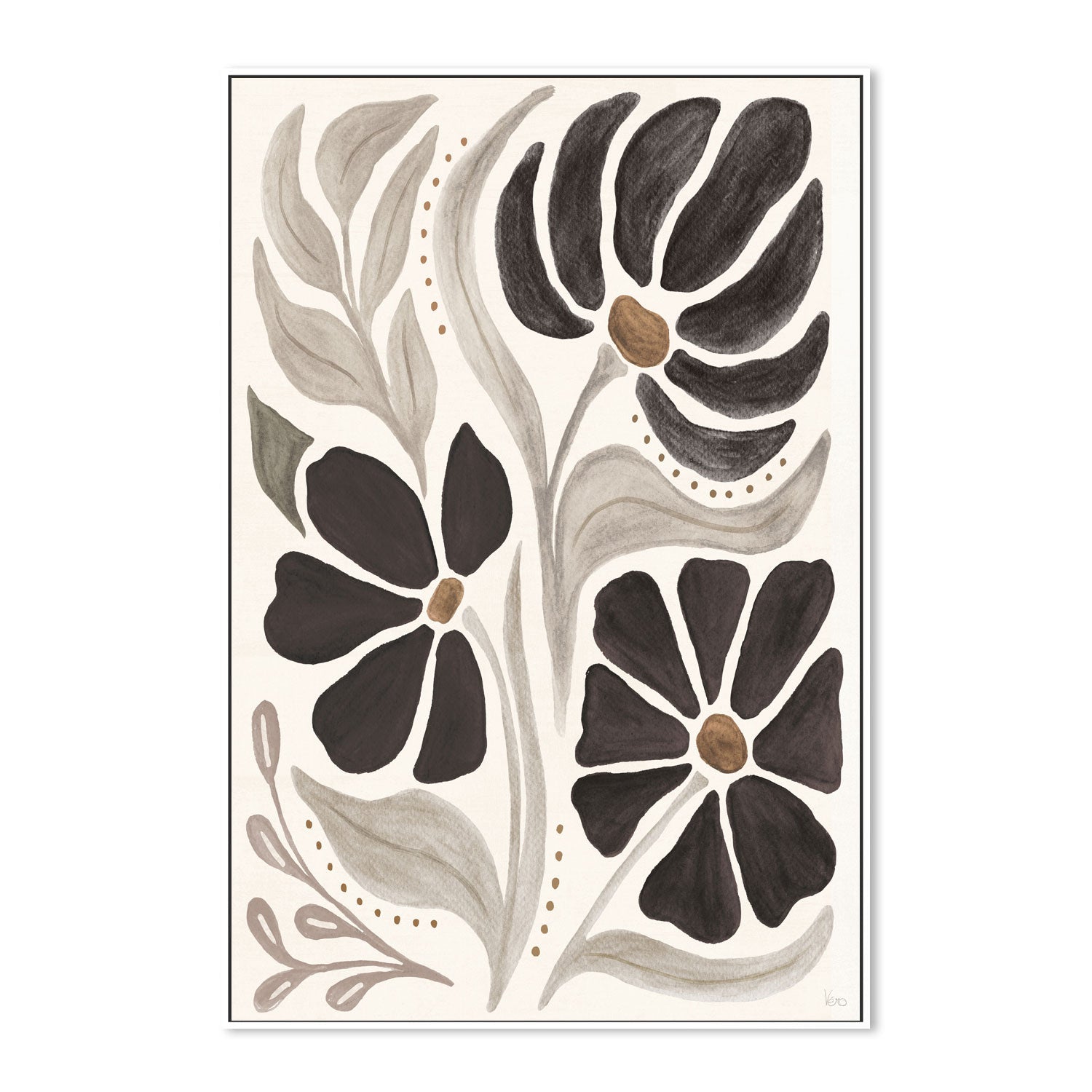 wall-art-print-canvas-poster-framed-Modern Petals, Style A , By Veronique Charron-5
