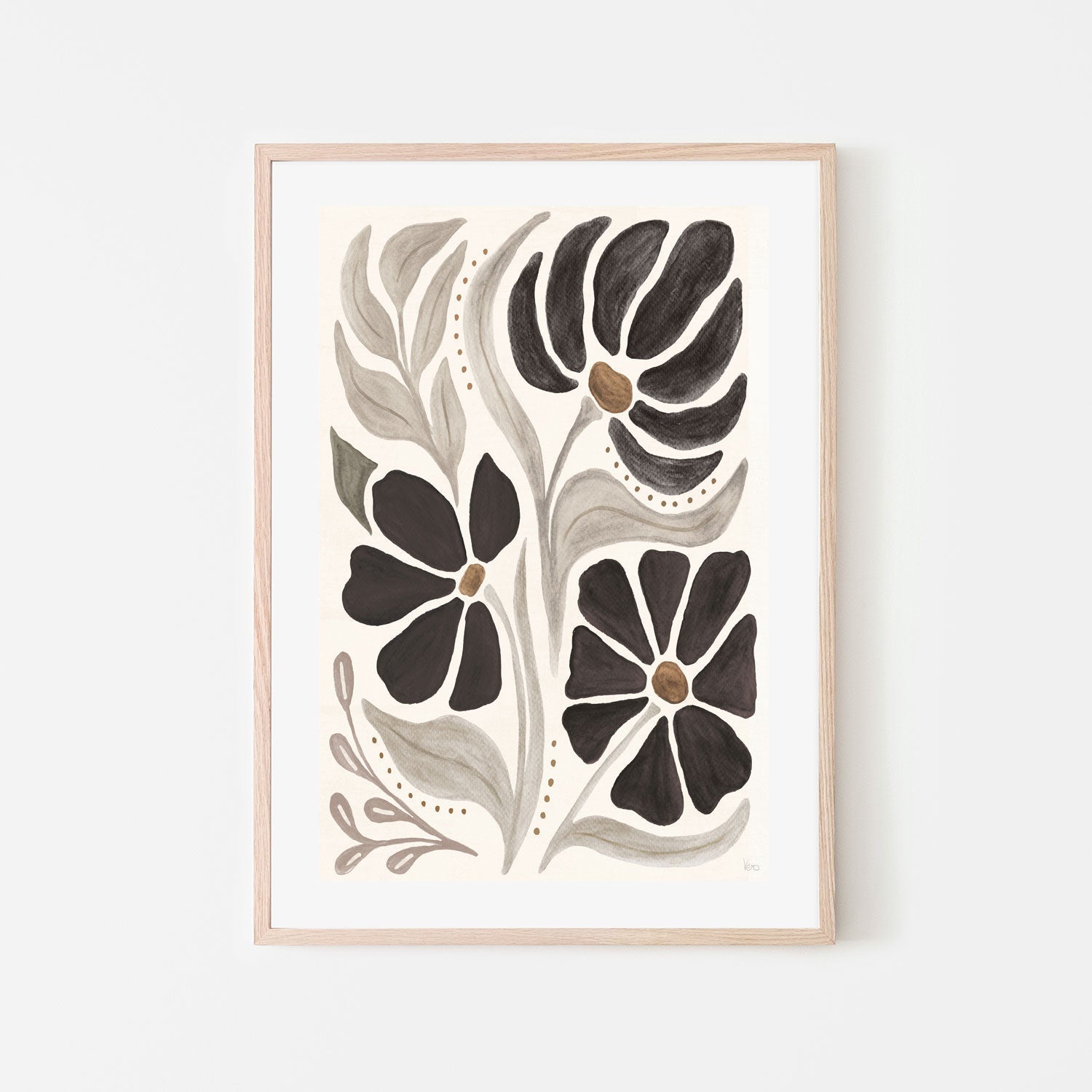 wall-art-print-canvas-poster-framed-Modern Petals, Style A , By Veronique Charron-6