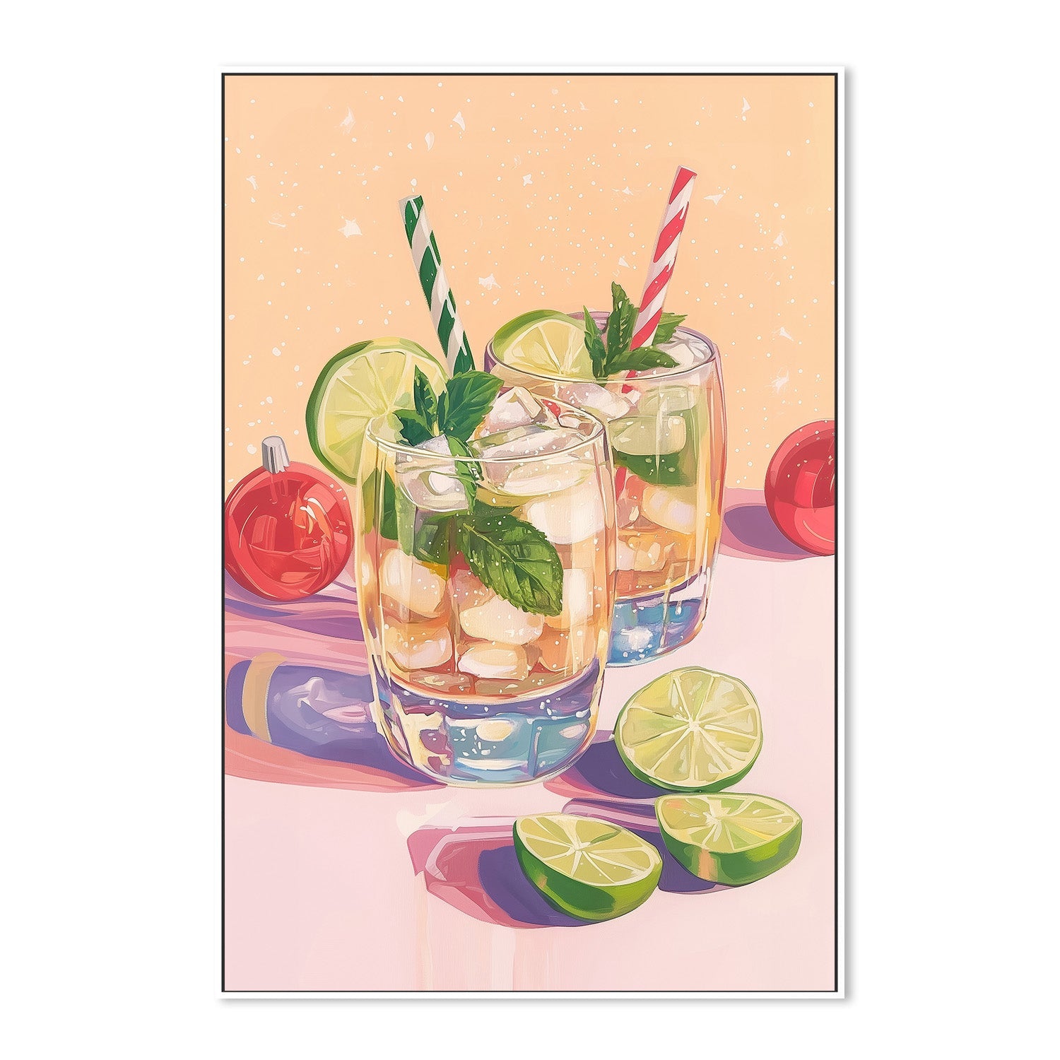 wall-art-print-canvas-poster-framed-Mojito Summer Cocktails with Lime and Mint , By Melloi Art Prints-5