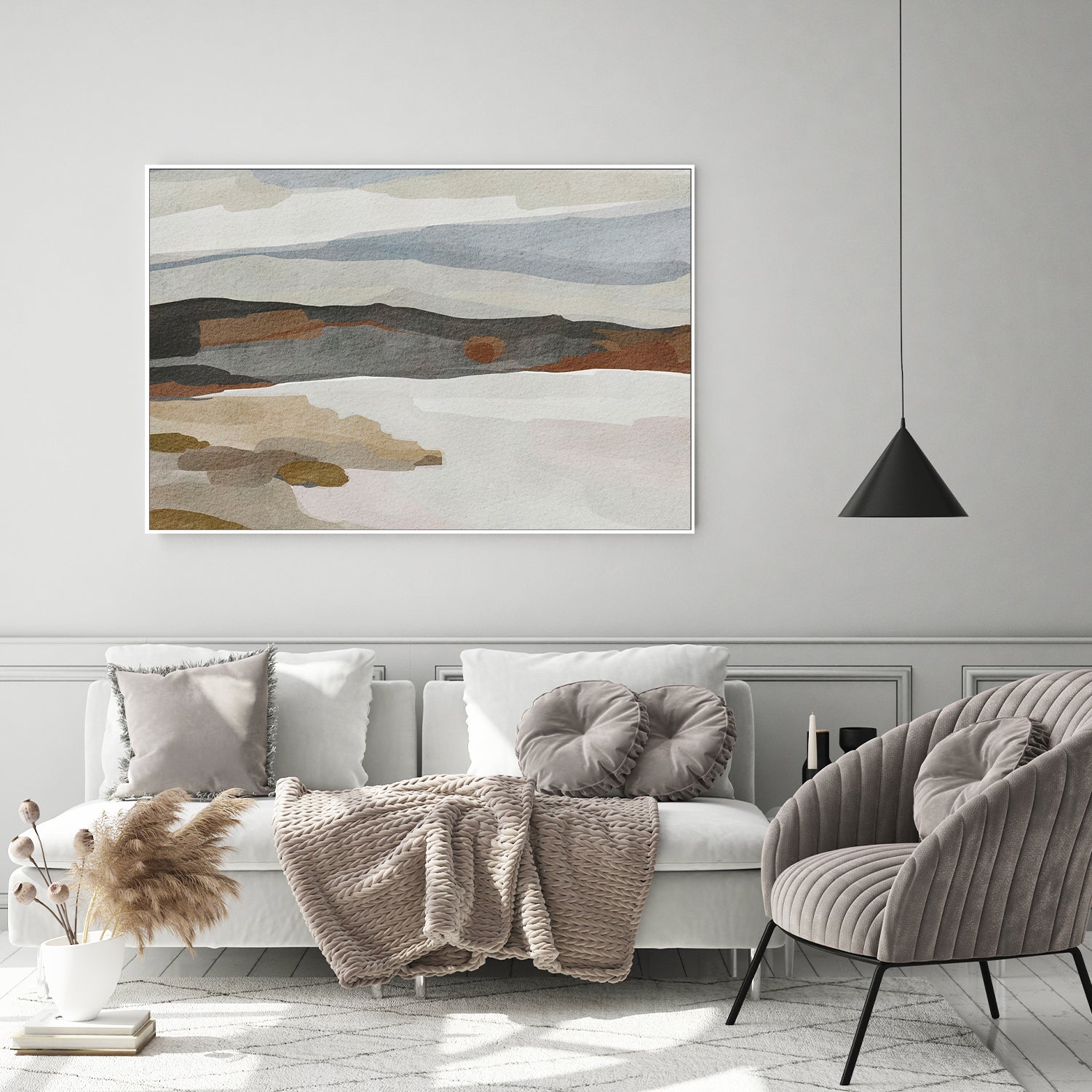 wall-art-print-canvas-poster-framed-Monochrome Abstract Landscape , By Nikita Jariwala-7