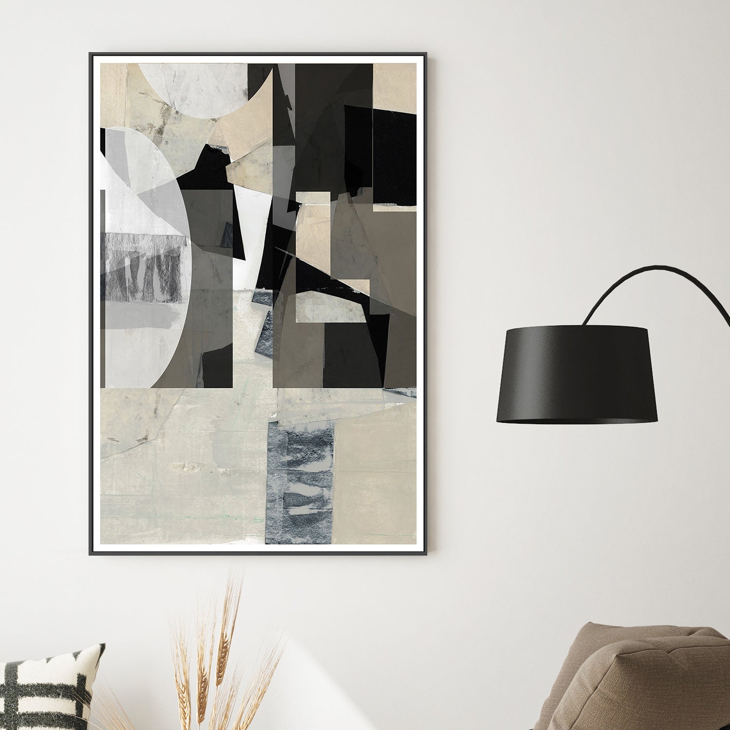 wall-art-print-canvas-poster-framed-Monochrome Composition, Style B-2