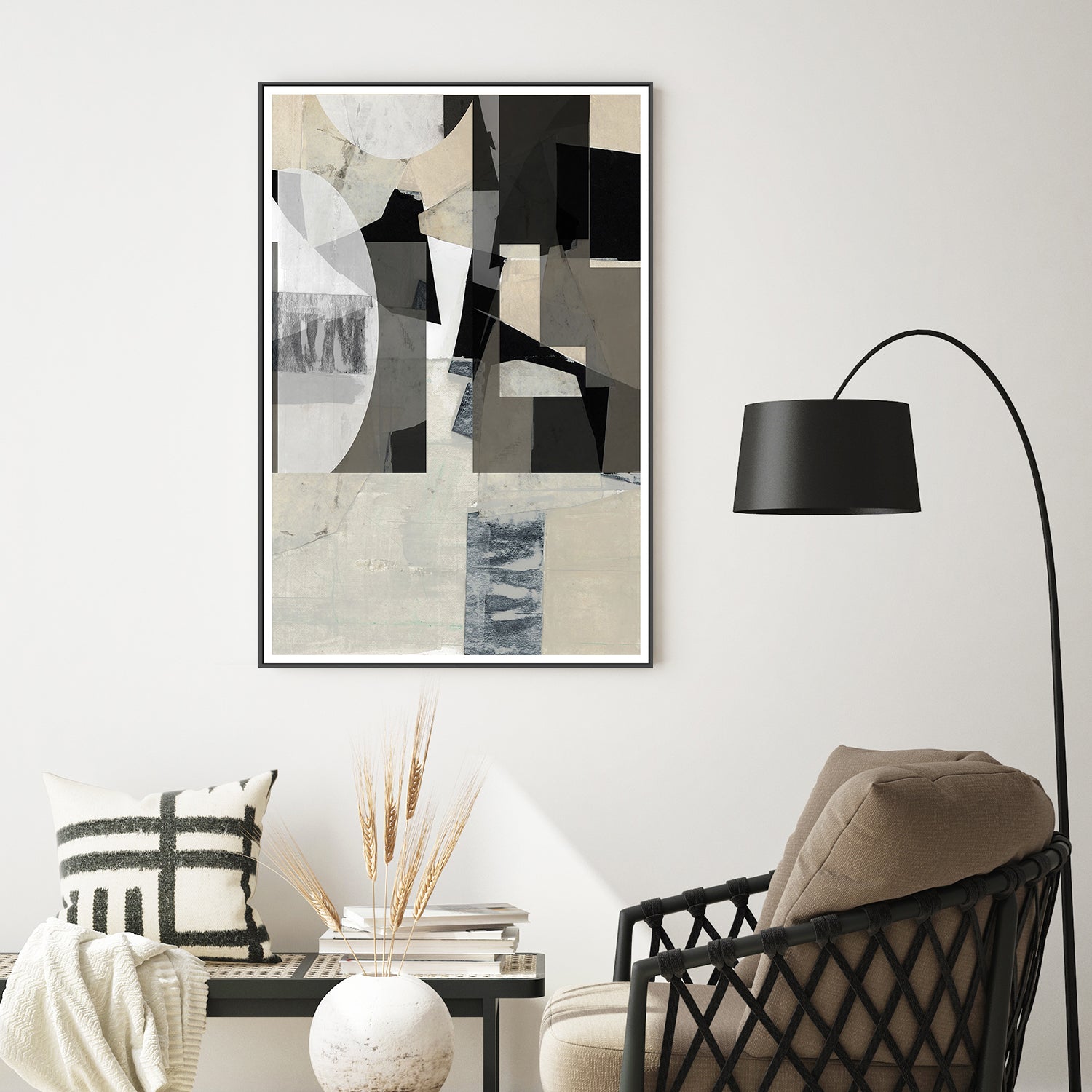 wall-art-print-canvas-poster-framed-Monochrome Composition, Style B-7