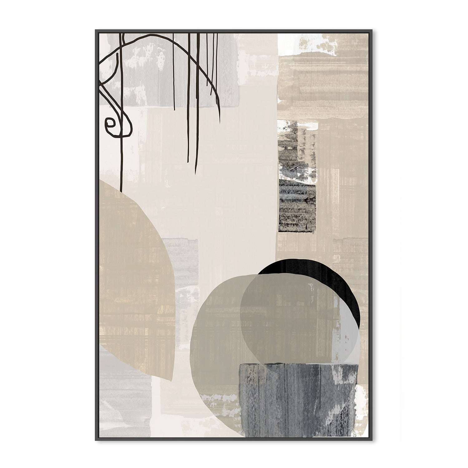 wall-art-print-canvas-poster-framed-Monochrome Fluidity-3
