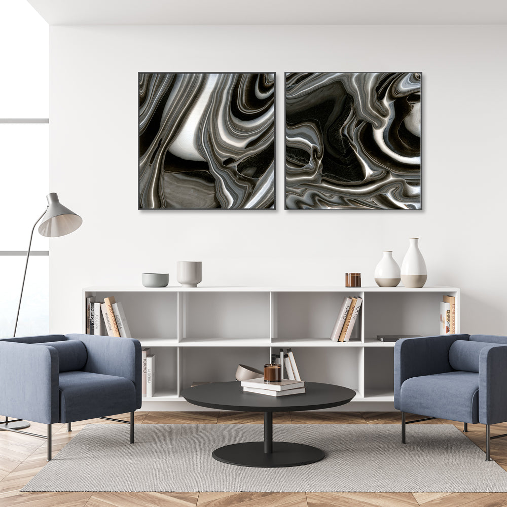 wall-art-print-canvas-poster-framed-Monochrome , Style A & B, Set Of 2, By Cathy Anderson , By Cathy Anderson-2