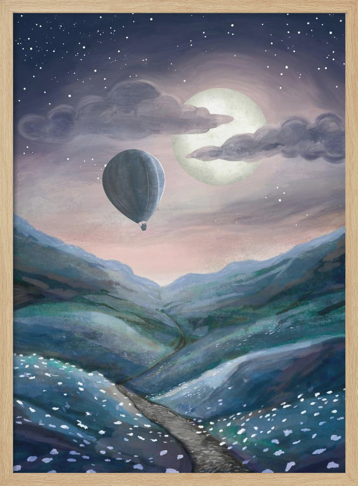 wall-art-print-canvas-poster-framed-Moonlight landscape , By EMELIEmaria-4