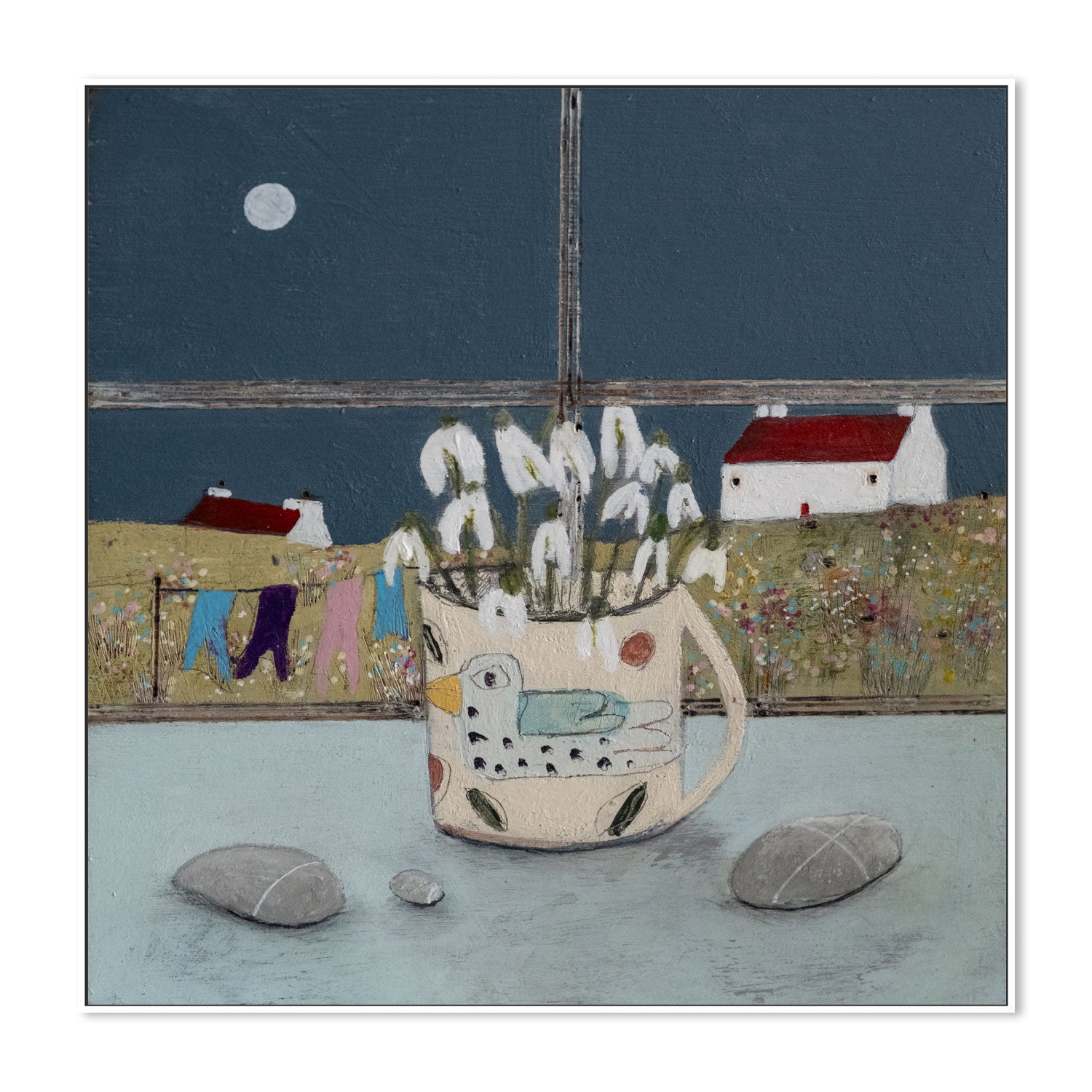 wall-art-print-canvas-poster-framed-Moonlight Snowdrops , By Louise O'hara-5