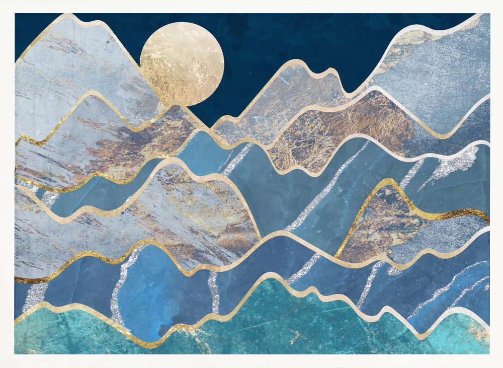 wall-art-print-canvas-poster-framed-Moonlit mountains landscape , By Sarah Manovski-5