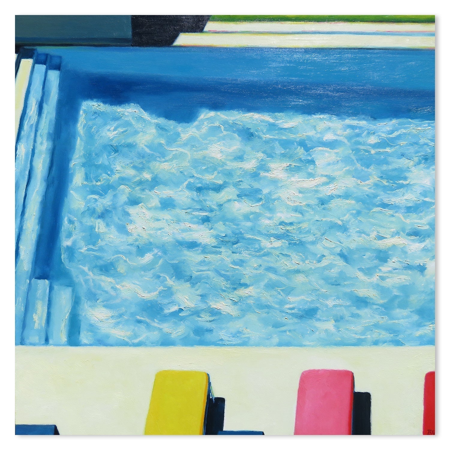 wall-art-print-canvas-poster-framed-Morning By The Pool-by-Ieva Baklane-Gioia Wall Art
