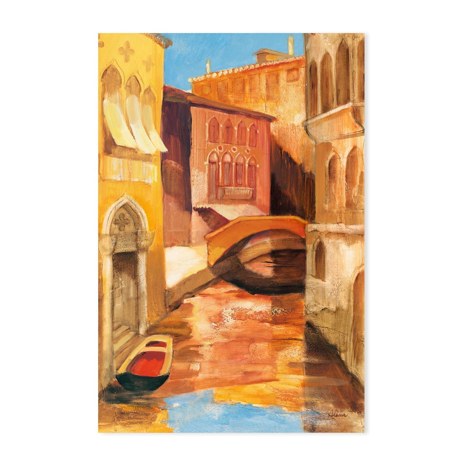 wall-art-print-canvas-poster-framed-Morning Canal, Style A , By Albena Hristova-GIOIA-WALL-ART