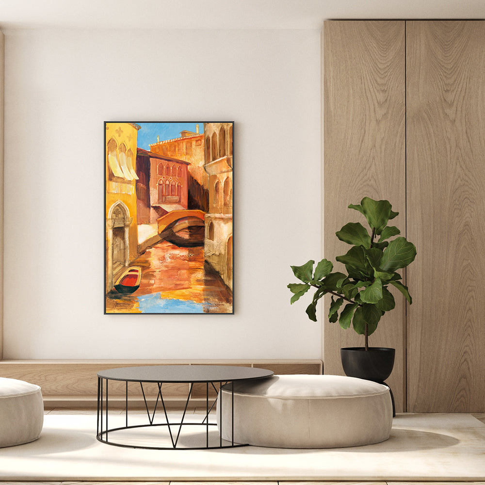 wall-art-print-canvas-poster-framed-Morning Canal, Style A , By Albena Hristova-GIOIA-WALL-ART