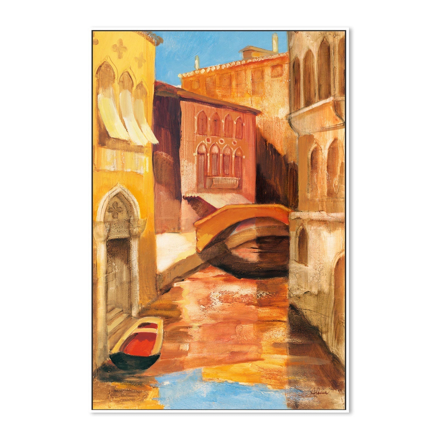 wall-art-print-canvas-poster-framed-Morning Canal, Style A , By Albena Hristova-GIOIA-WALL-ART