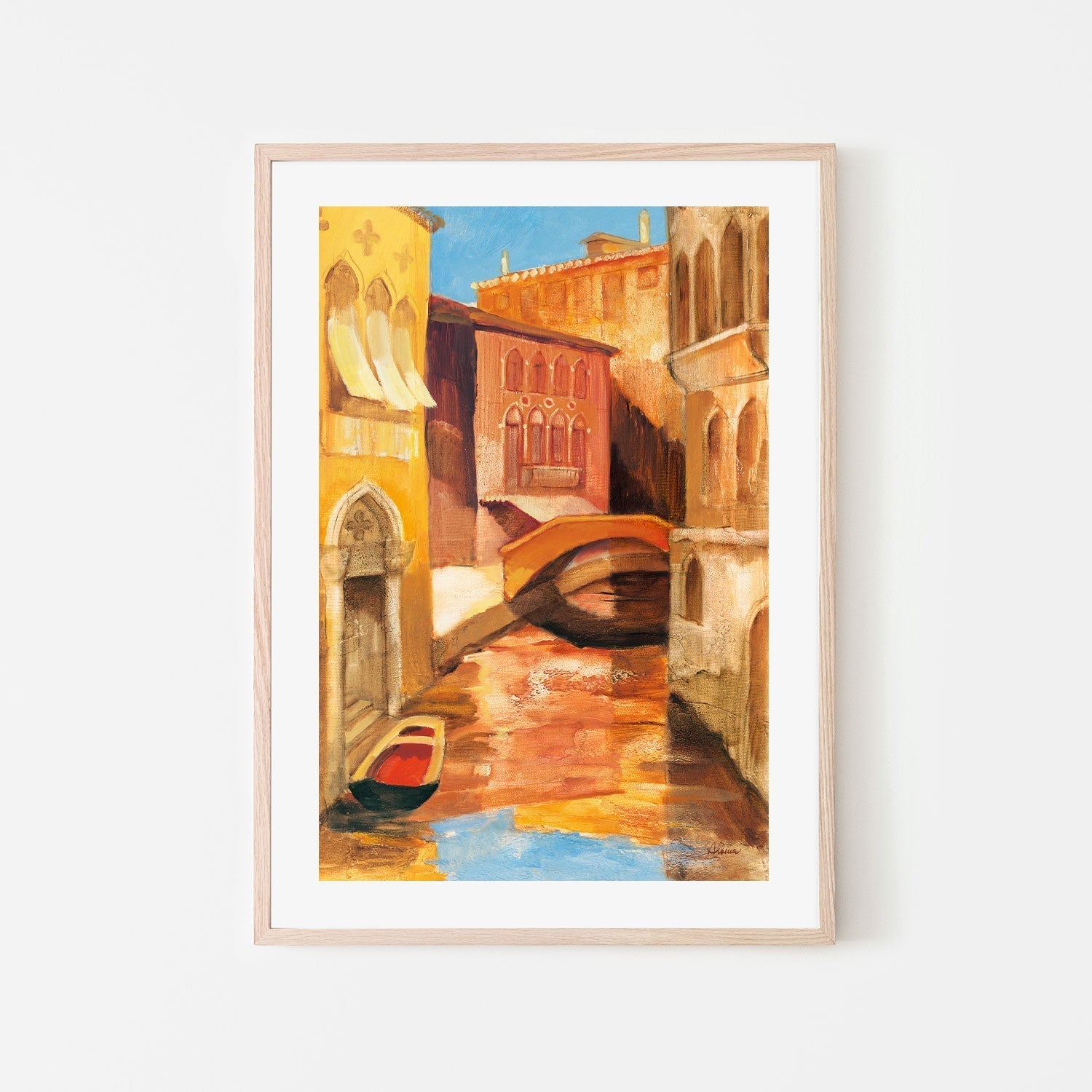 wall-art-print-canvas-poster-framed-Morning Canal, Style A , By Albena Hristova-GIOIA-WALL-ART