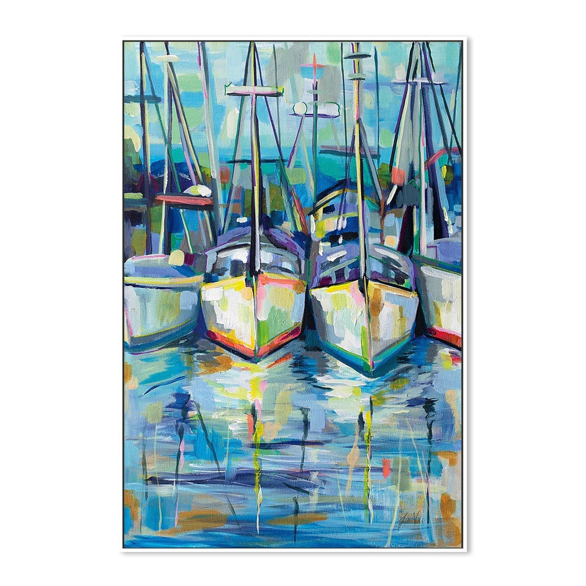 wall-art-print-canvas-poster-framed-Morning Dock Crop Paint by Number-by-Jeanette Vertentes-Gioia Wall Art
