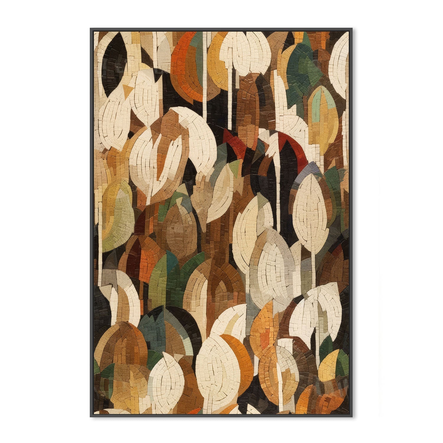 wall-art-print-canvas-poster-framed-Mosaic Leafs , By Treechild-GIOIA-WALL-ART