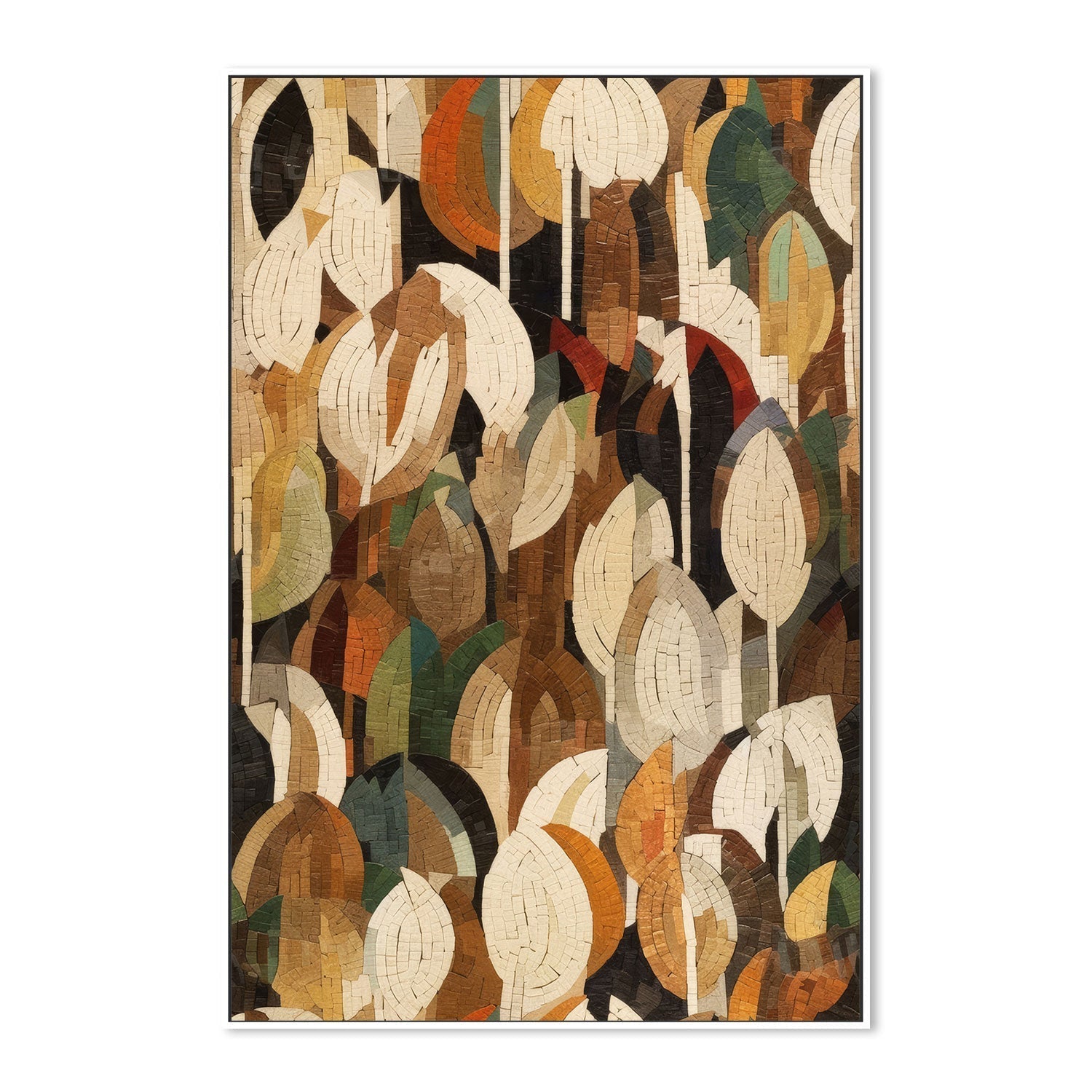 wall-art-print-canvas-poster-framed-Mosaic Leafs , By Treechild-GIOIA-WALL-ART
