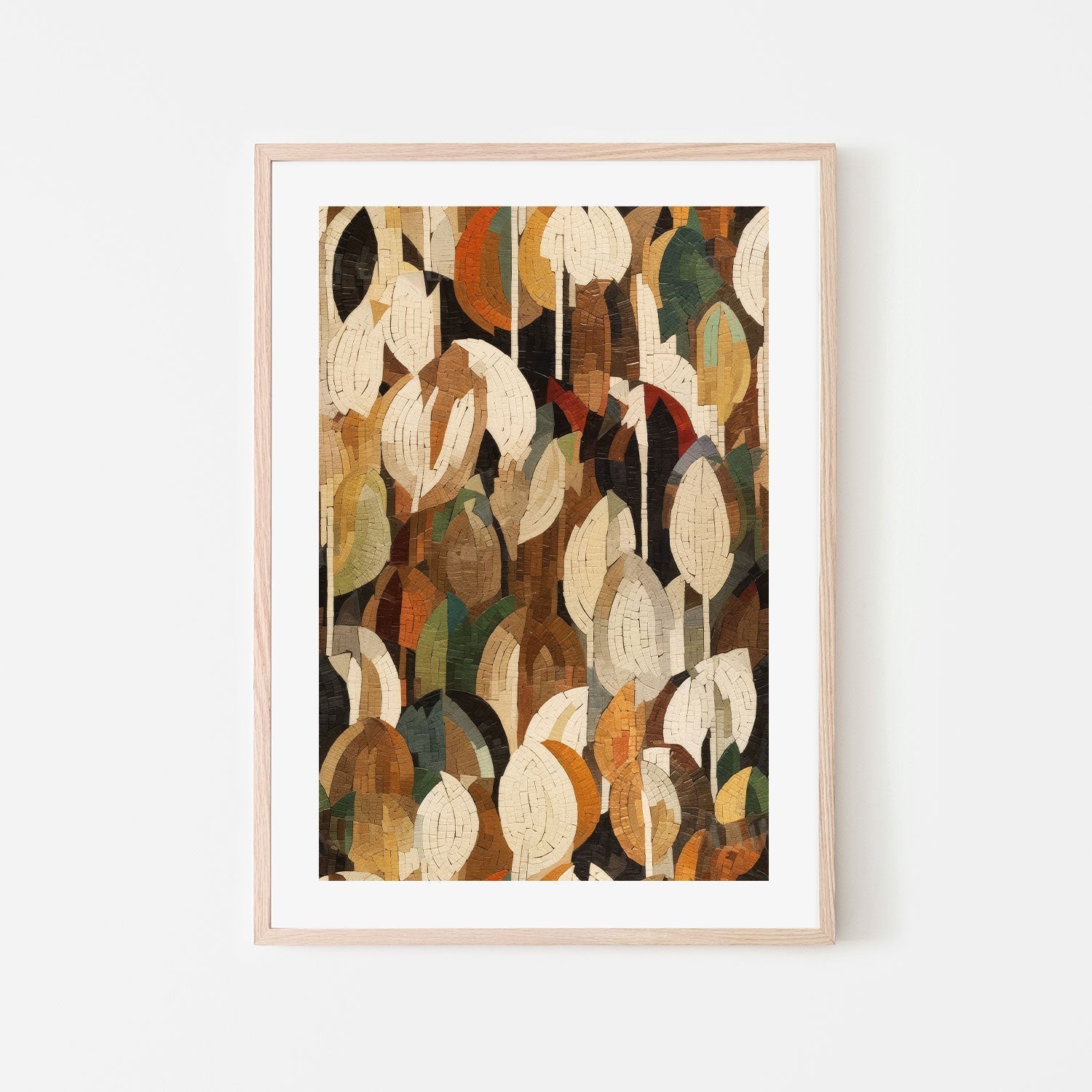 wall-art-print-canvas-poster-framed-Mosaic Leafs , By Treechild-GIOIA-WALL-ART