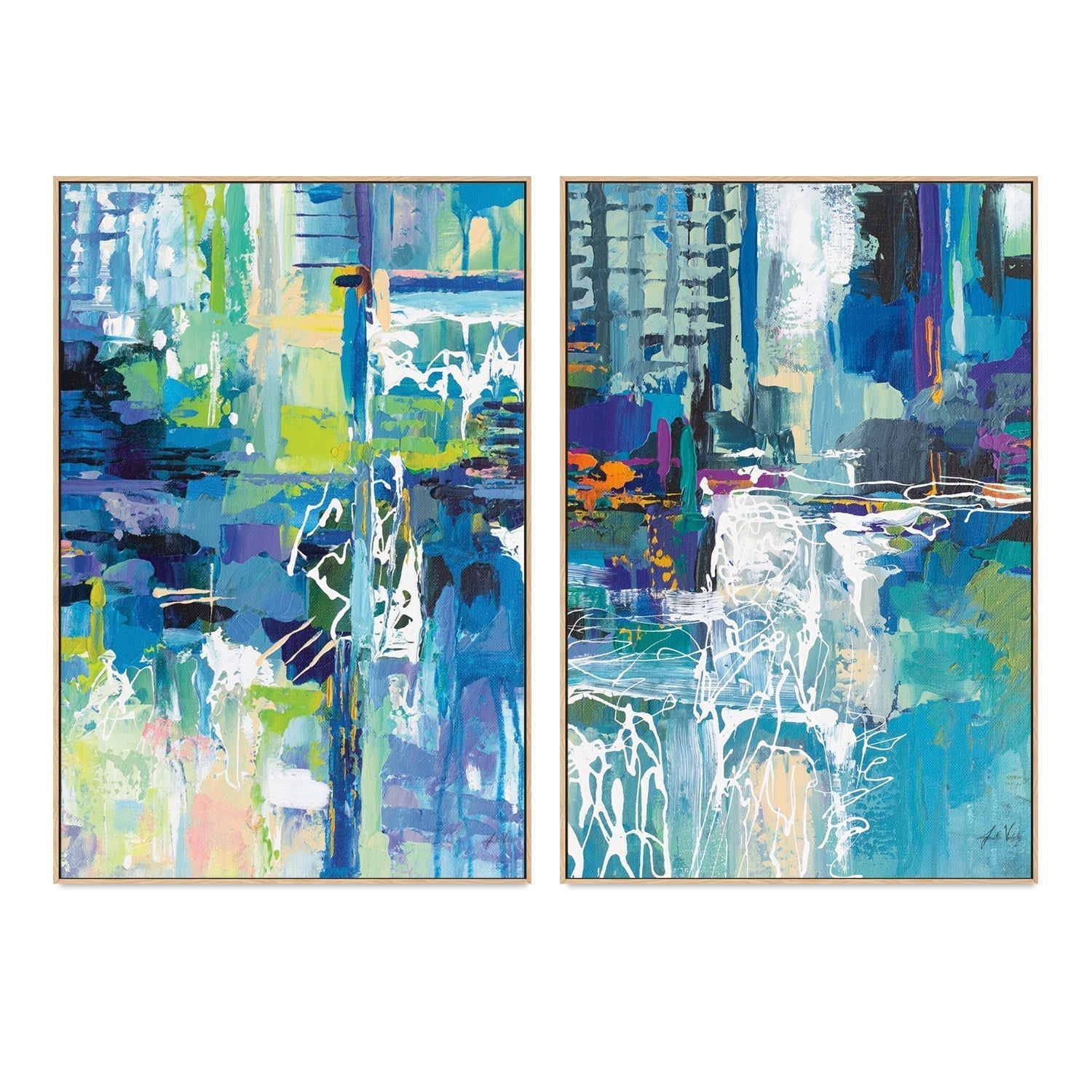 wall-art-print-canvas-poster-framed-Motion Sequence, Set of 2-by-Jeanette Vertentes-Gioia Wall Art