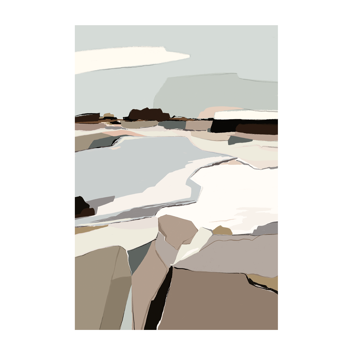 wall-art-print-canvas-poster-framed-Mountain Melodies, Style A , By Nikita Jariwala-GIOIA-WALL-ART