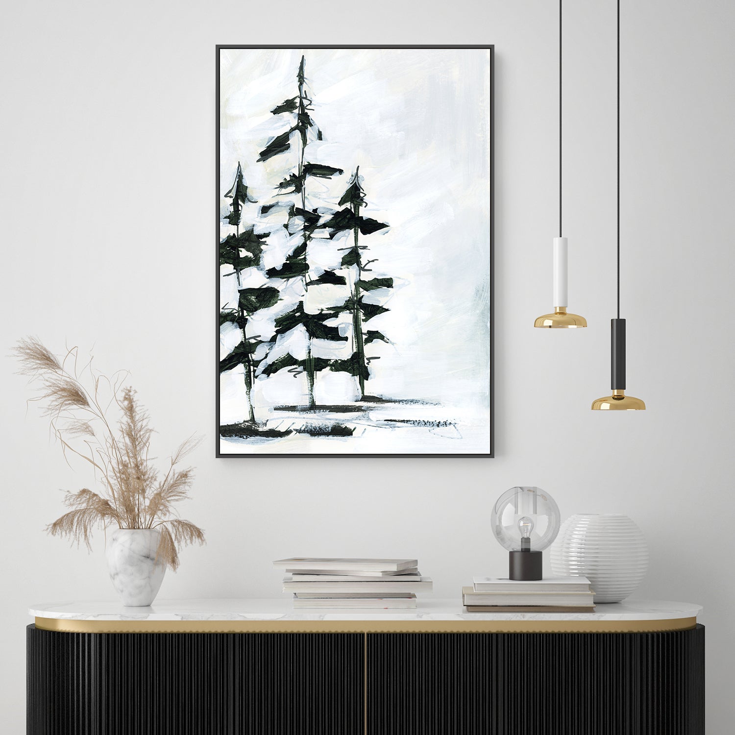 wall-art-print-canvas-poster-framed-Mountain Mist Pines, Style C-by-Emily Wood-Gioia Wall Art